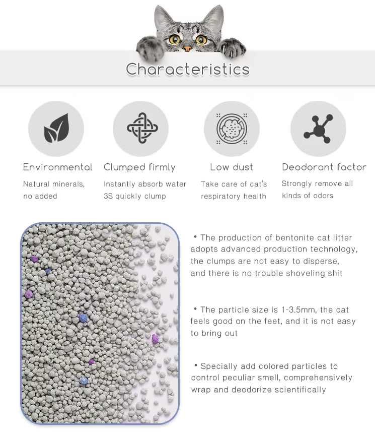 Dust Free Strong Clumping Natural Deodorizer Premium Scented Cat Litter Sand Bentonite Cat Litter - 图片 5